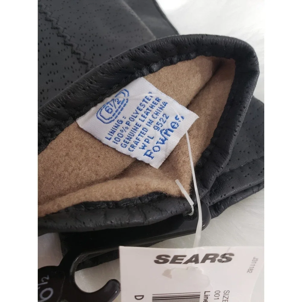 NWT Fownes Genuine Leather Gloves Women's Black Size 6.5 Zigzap 9522 Driving